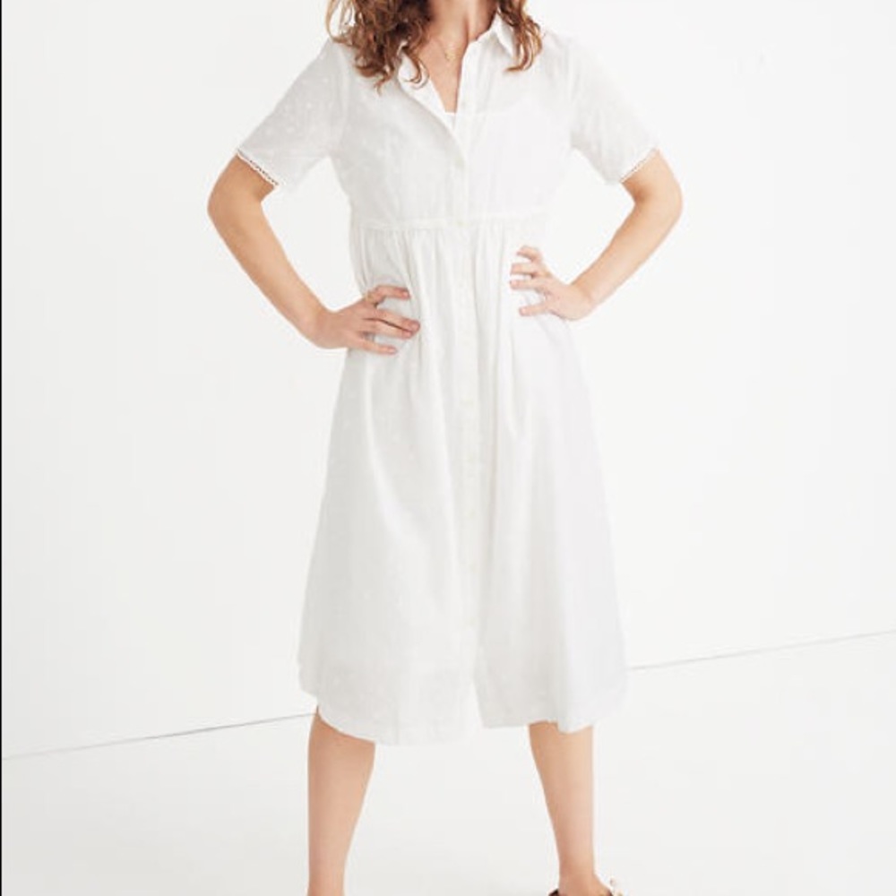 Madewell Clipdot Midi Shirtdress